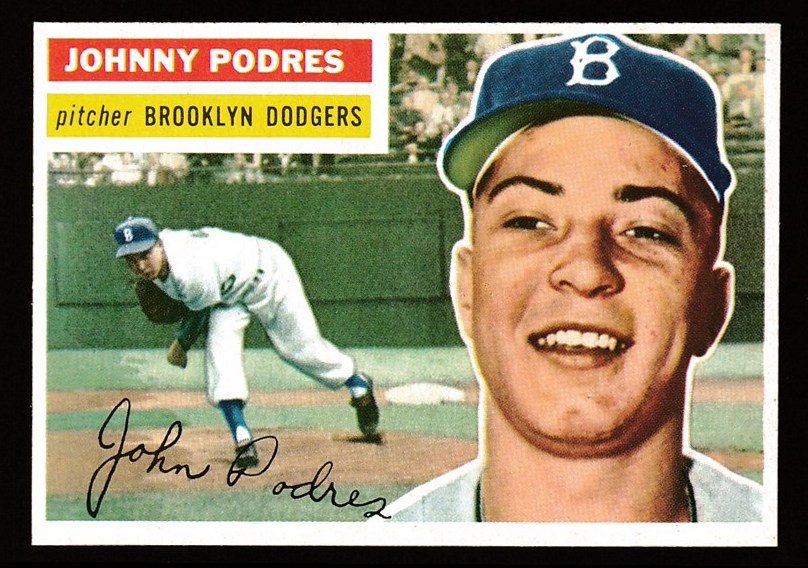 1956 Topps #173 Johnny Podres [#] (Dodgers) Baseball cards value