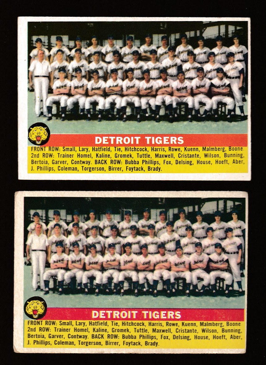 1956 Topps #213 Tigers TEAM card [#] Baseball cards value