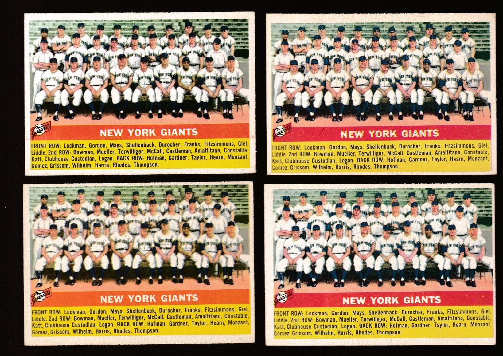 1956 Topps #226 New York Giants TEAM card w/Willie Mays [#] Baseball cards value