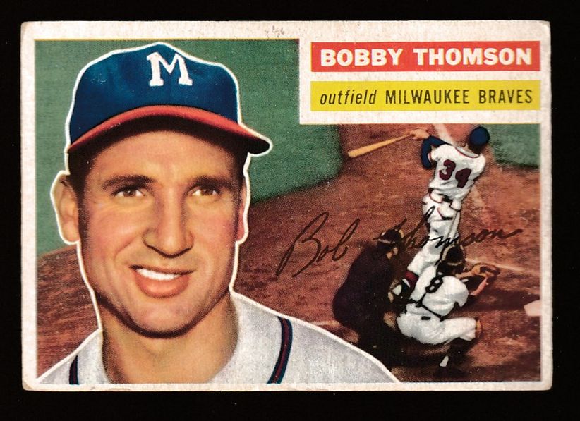 1956 Topps #257 Bobby Thomson [#] (Braves) Baseball cards value