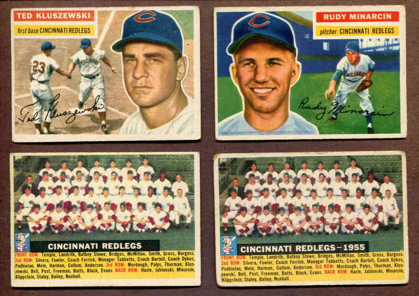 1956 Topps # 90B Reds TEAM card [VAR:DATED] Baseball cards value