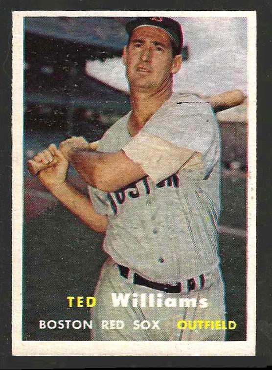 1957 Topps #  1 Ted Williams [#] (Red Sox) Baseball cards value