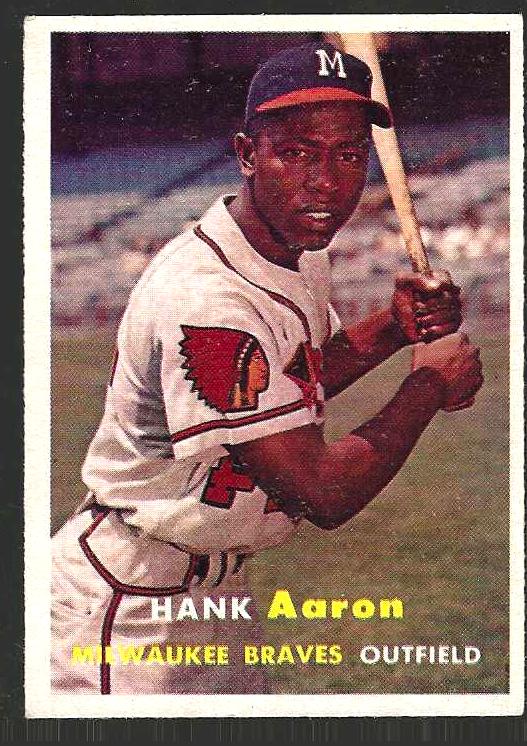 1957 Topps # 20 Hank Aaron UER [#] (Braves) Baseball cards value