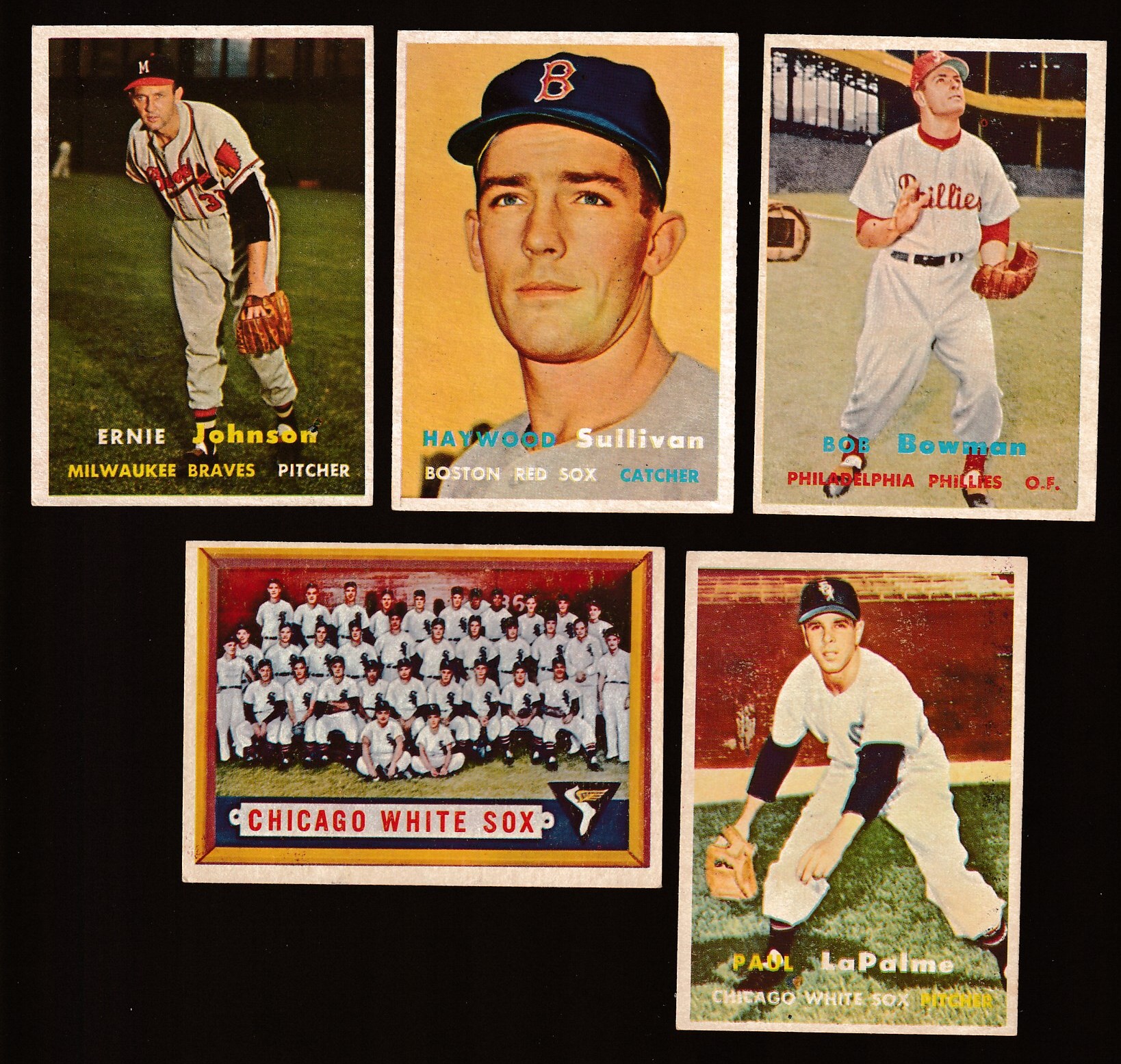1957 Topps #329 White Sox TEAM card SCARCE MID SERIES Baseball cards value