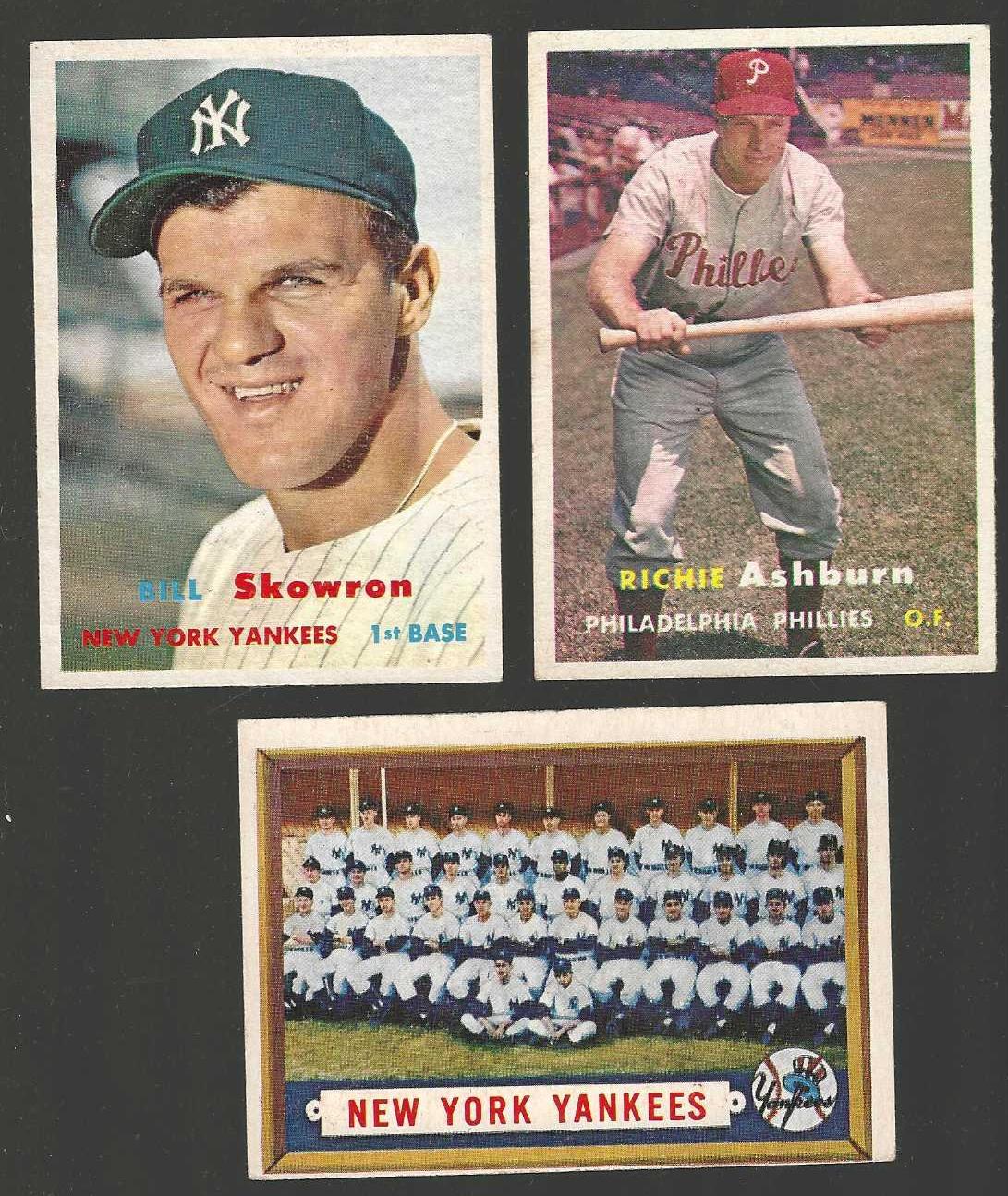 1957 Topps # 97 Yankees TEAM card [#] w/Mickey Mantle Baseball cards value