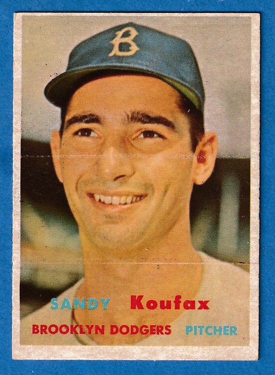 1957 Topps 302 Sandy Koufax SCARCE MID SERIES (Brooklyn Dodgers)