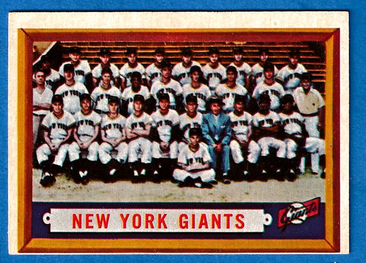 1957 Topps #317 NY Giants TEAM card SCARCE MID SERIES [#] Baseball cards value