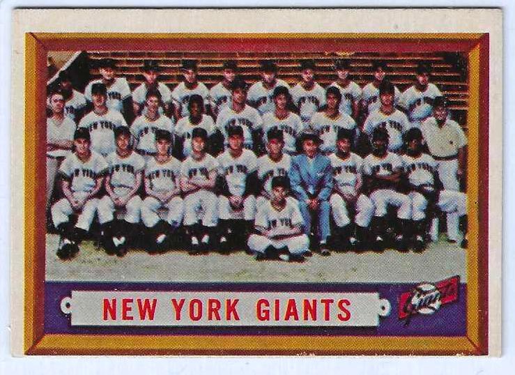 1957 Topps #317 NY Giants TEAM card SCARCE MID SERIES [#] Baseball cards value