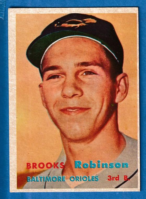 1957 Topps #328 Brooks Robinson ROOKIE SCARCE MID SERIES [#] (Orioles) Baseball cards value