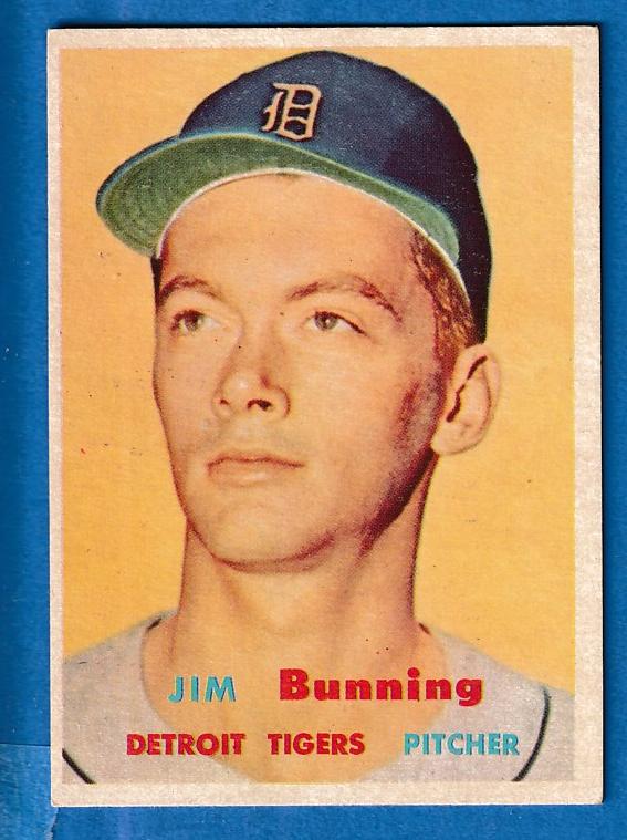 1957 Topps #338 Jim Bunning ROOKIE SCARCE MID SERIES [#] (Tigers) Baseball cards value