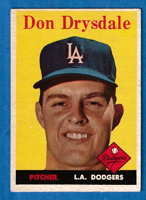 1958 Topps 25 Don Drysdale (Dodgers)