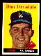 1958 Topps # 25 Don Drysdale [#] (Dodgers,2nd year card)