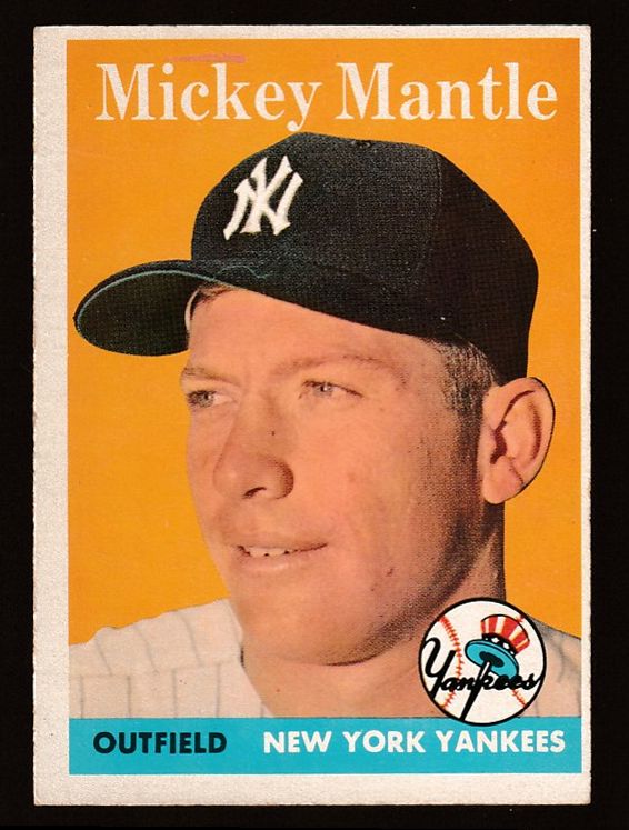 1958 Topps #150 Mickey Mantle [#] (Yankees) Baseball cards value