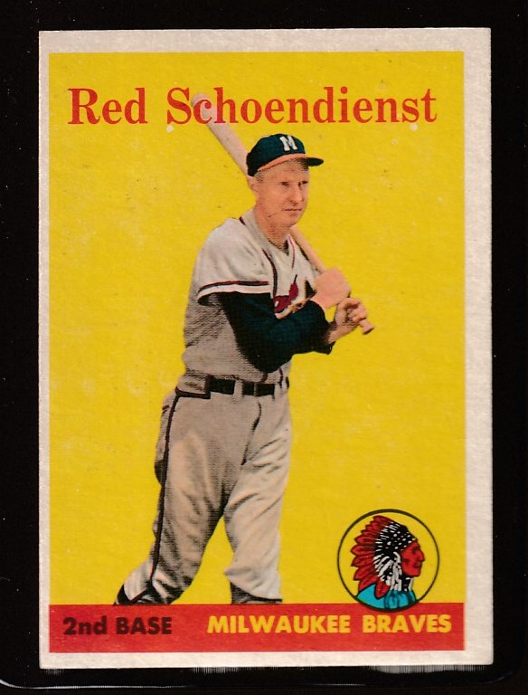 1958 Topps #190 Red Schoendienst [#] (Braves) Baseball cards value