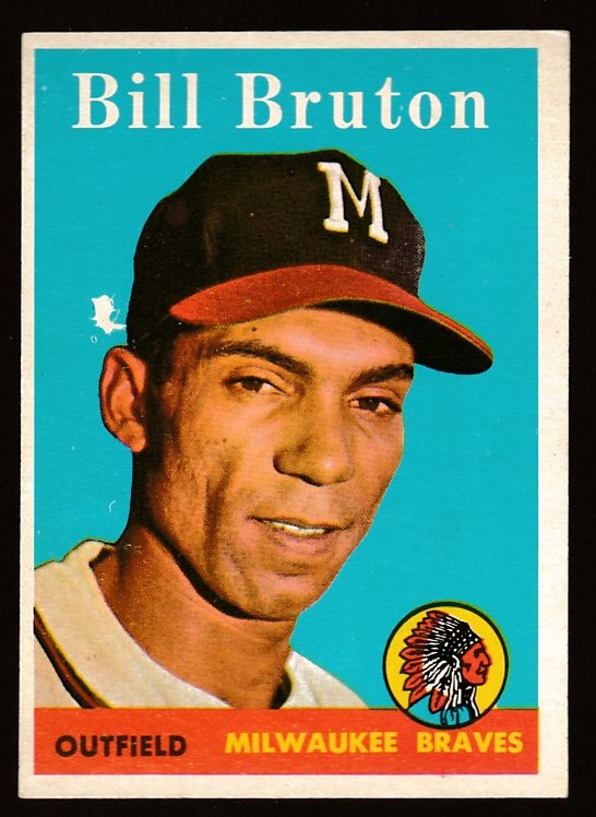 1958 Topps #355 Bill Bruton [VAR:Weird Print] [#] (Braves) Baseball cards value