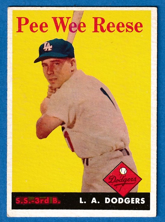 1958 Topps #375 Pee Wee Reese (Dodgers) Baseball cards value