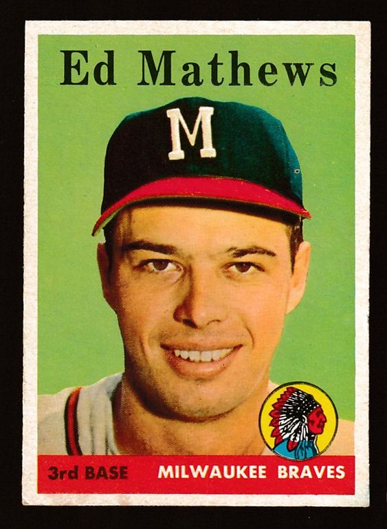 1958 Topps #440 Eddie Mathews [#] (Braves) Baseball cards value