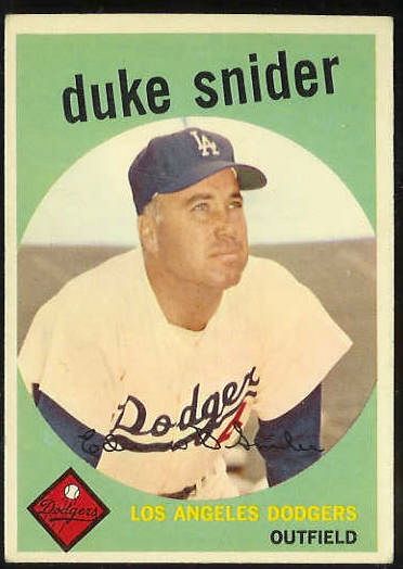 1959 Topps # 20 Duke Snider (Dodgers) Baseball cards value