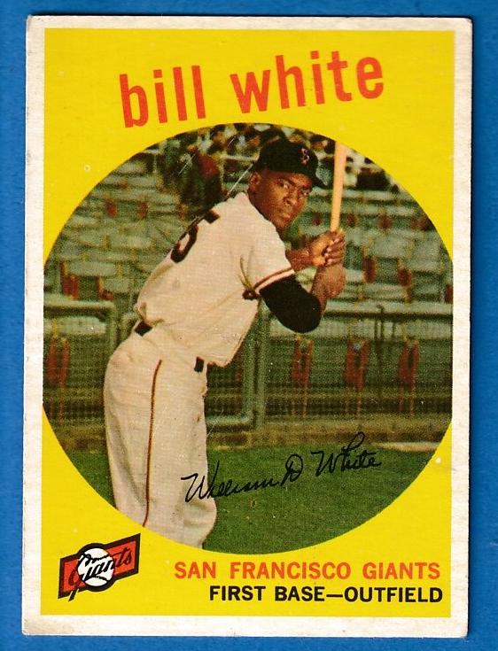 1959 Topps #359 Bill White ROOKIE [#] (Giants) Baseball cards value