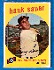 1959 Topps #404 Hank Sauer [VAR:Weird Print] (Giants)