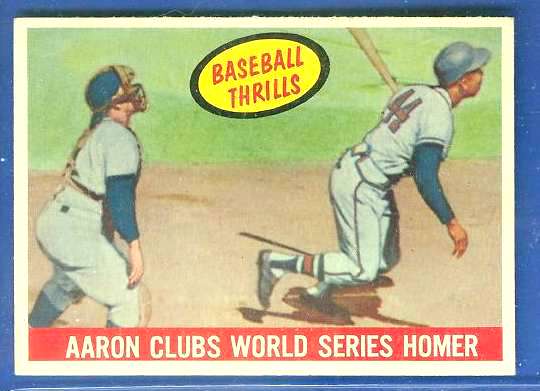 1959 Topps #467 Hank Aaron 'Baseball Thrills' [#] (Braves) Baseball cards value