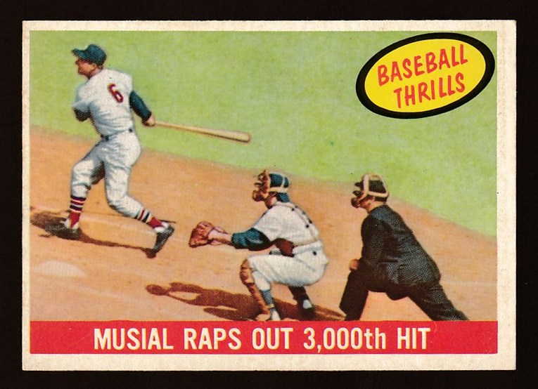 1959 Topps #470 Stan Musial 'Baseball Thrills' (Cardinals) Baseball cards value