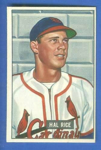 1951 Bowman #300 Hal Rice SCARCE HIGH# (Cardinals) Baseball cards value