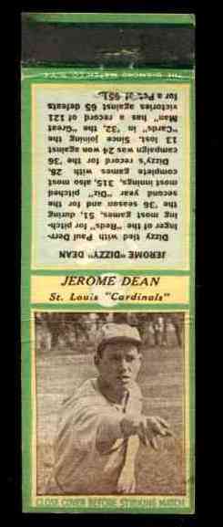 1935-36 Diamond Matchbooks # 44 Dizzy Dean GREEN [#x] (Cardinals) Baseball cards value