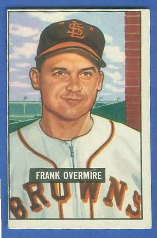1951 Bowman #280 Frank Overmire SCARCE HIGH# (St. Louis Browns/Yankees) Baseball cards value