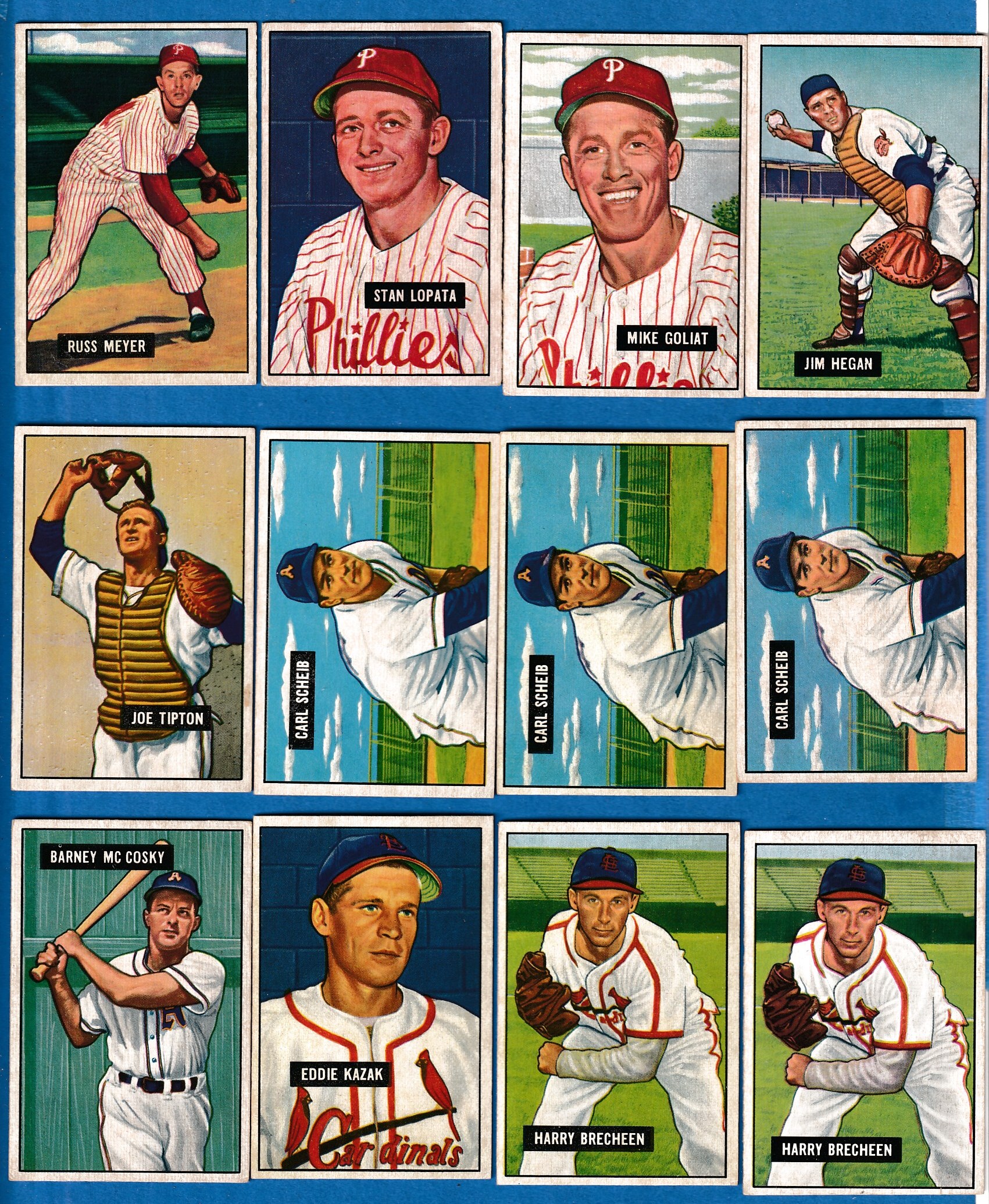 1951 Bowman # 83 Carl Scheib (Philadelphia A's) Baseball cards value