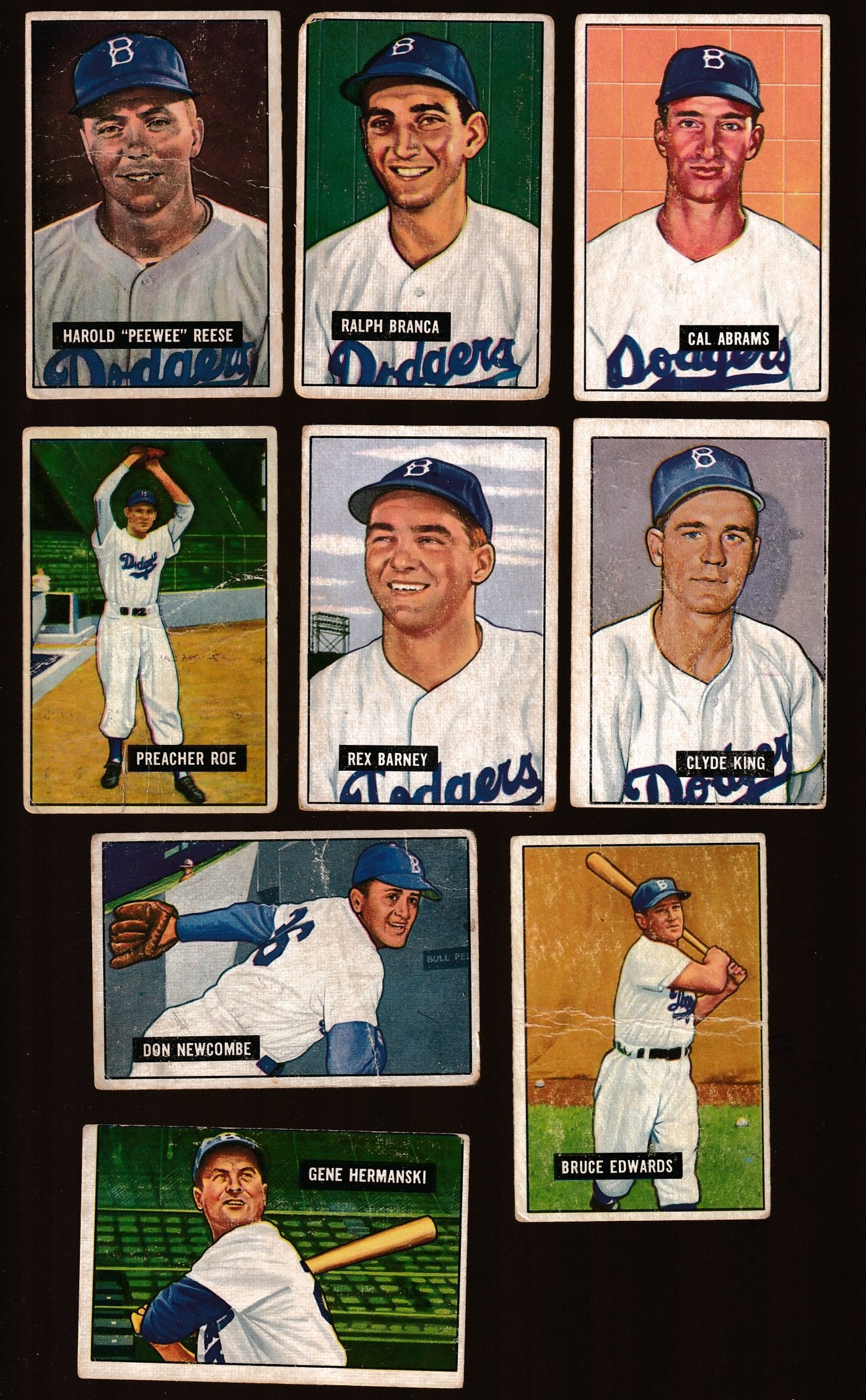 1951 Bowman  - DODGERS (Brooklyn) - Starter Team Set/Lot (9 w/STARS !!!) Baseball cards value