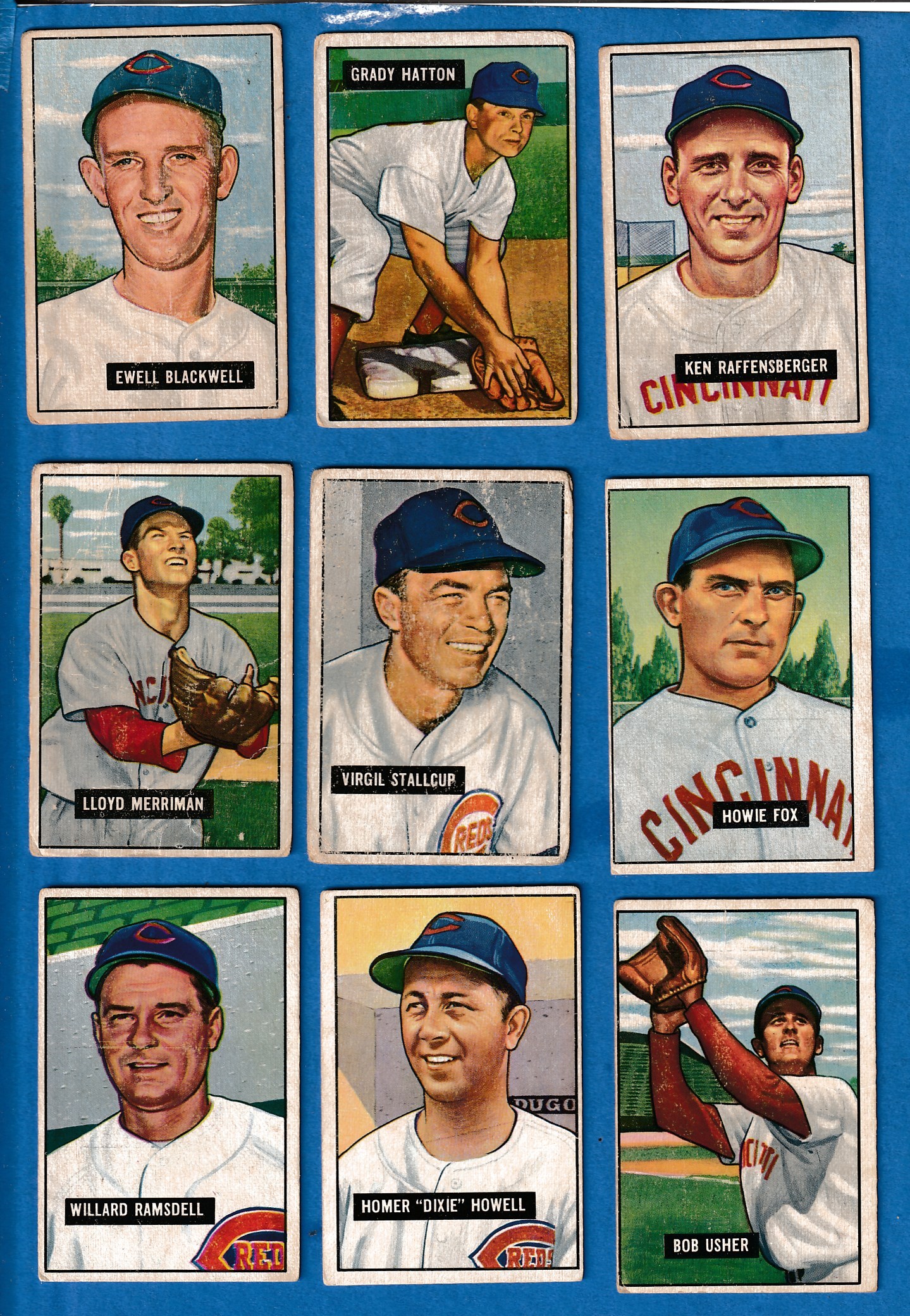 1951 Bowman  - REDS - Starter Team Set (9 different) Baseball cards value