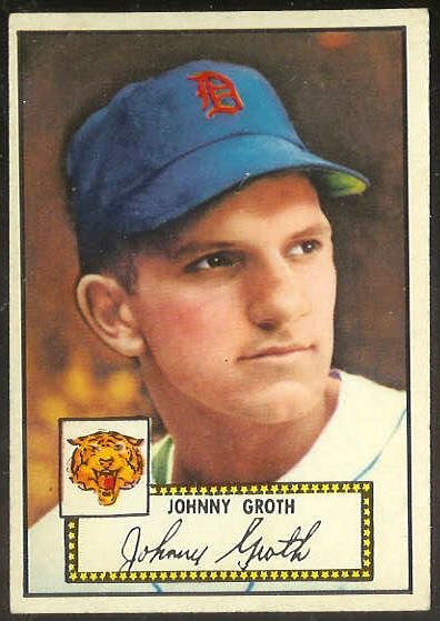 1952 Topps # 25 Johnny Groth RED-BACK (Tigers) Baseball cards value