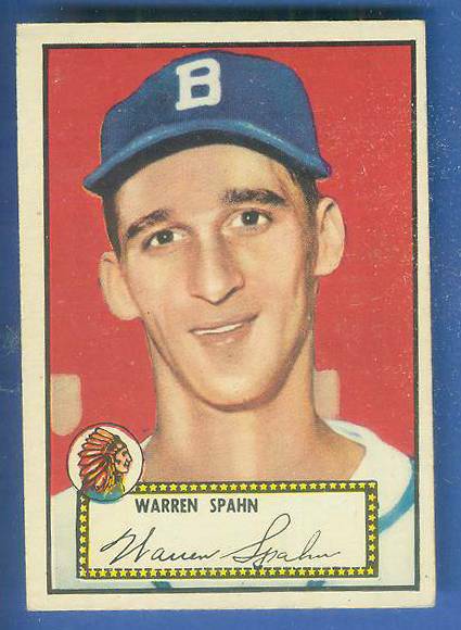 1952 Topps # 33 Warren Spahn (Boston Braves) Baseball cards value