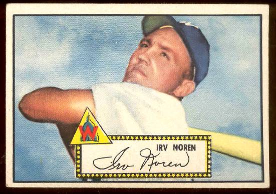 1952 Topps # 40 Irv Noren (Senators) Baseball cards value