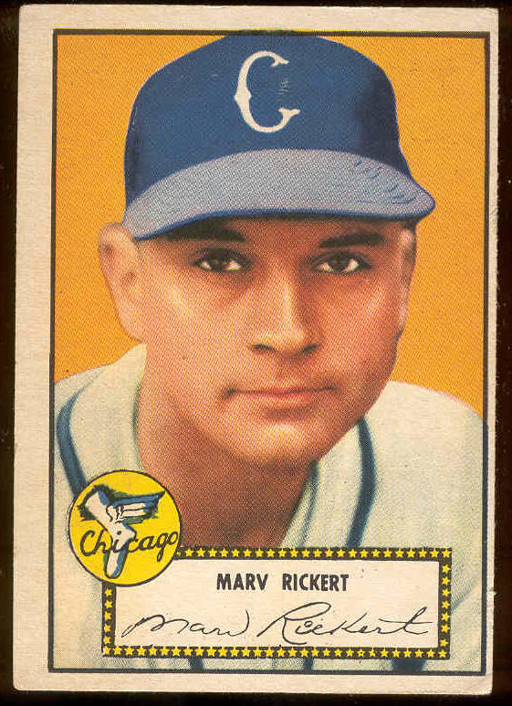1952 Topps # 50 Marv Rickert (White Sox) Baseball cards value