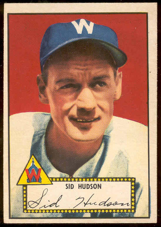 1952 Topps # 60 Sid Hudson (Senators) Baseball cards value