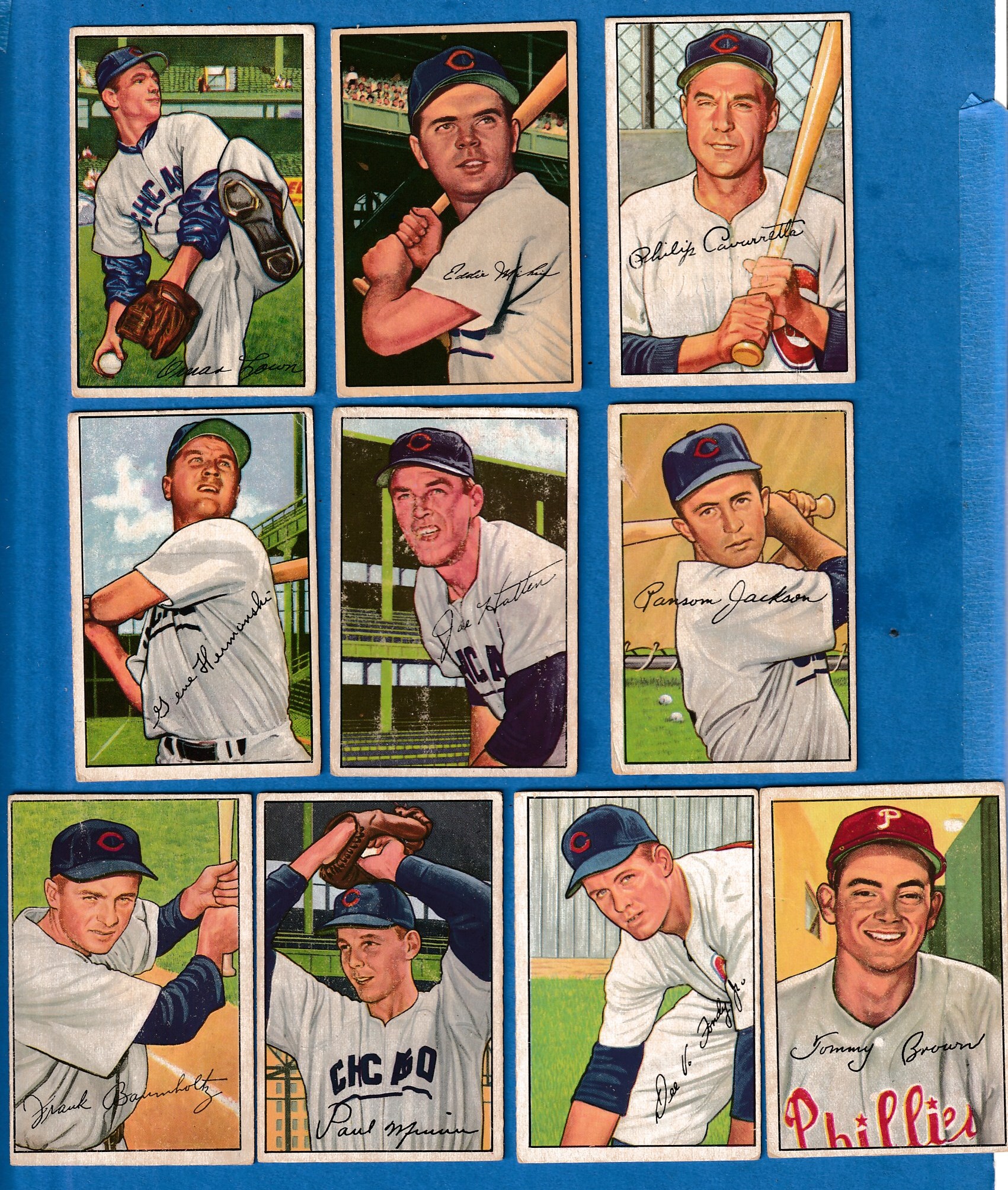 1952 Bowman  - CUBS - Starter Team Set/Lot (10 w/2 SCARCE Hi#'s) Baseball cards value