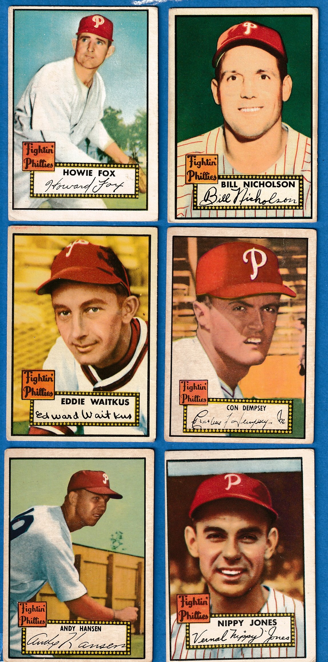 1952 Topps  - PHILLIES - Starter Team Set/Lot (5 different) Baseball cards value