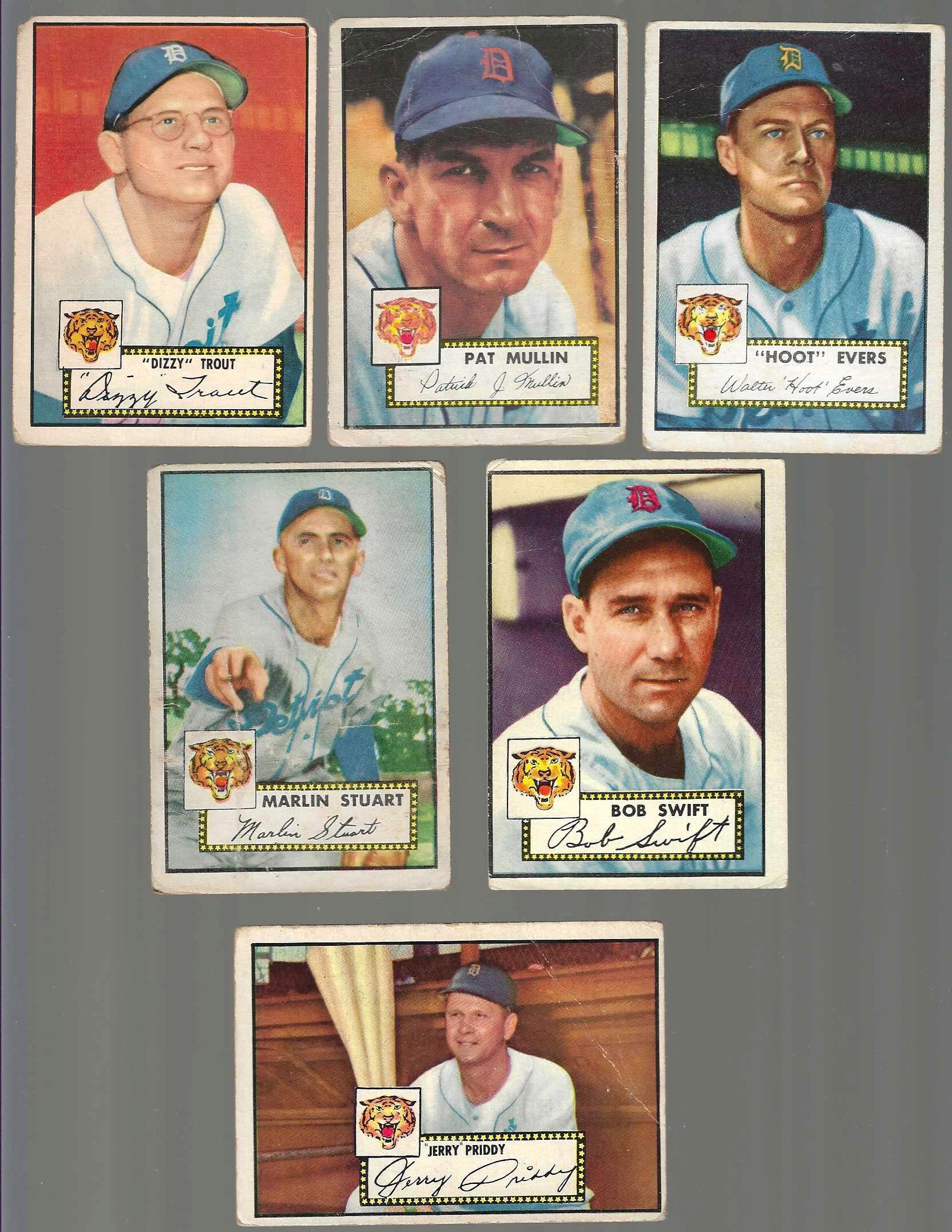 1952 Topps  - TIGERS - Lot (6 different) Baseball cards value