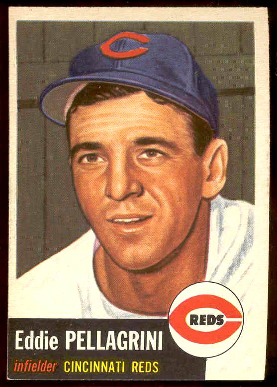 1953 Topps # 28 Eddie Pellagrini (Reds) Baseball cards value