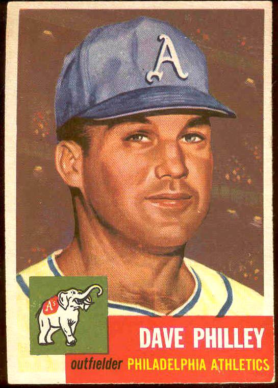 1953 Topps # 64 Dave Philley (Philadelphia A's) Baseball cards value