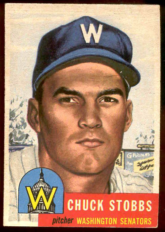 1953 Topps # 89 Chuck Stobbs [wb] (Senators) Baseball cards value