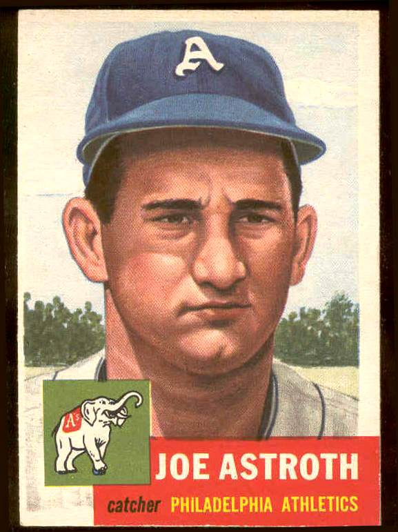 1953 Topps #103 Joe Astroth (Philadelphia A's) Baseball cards value