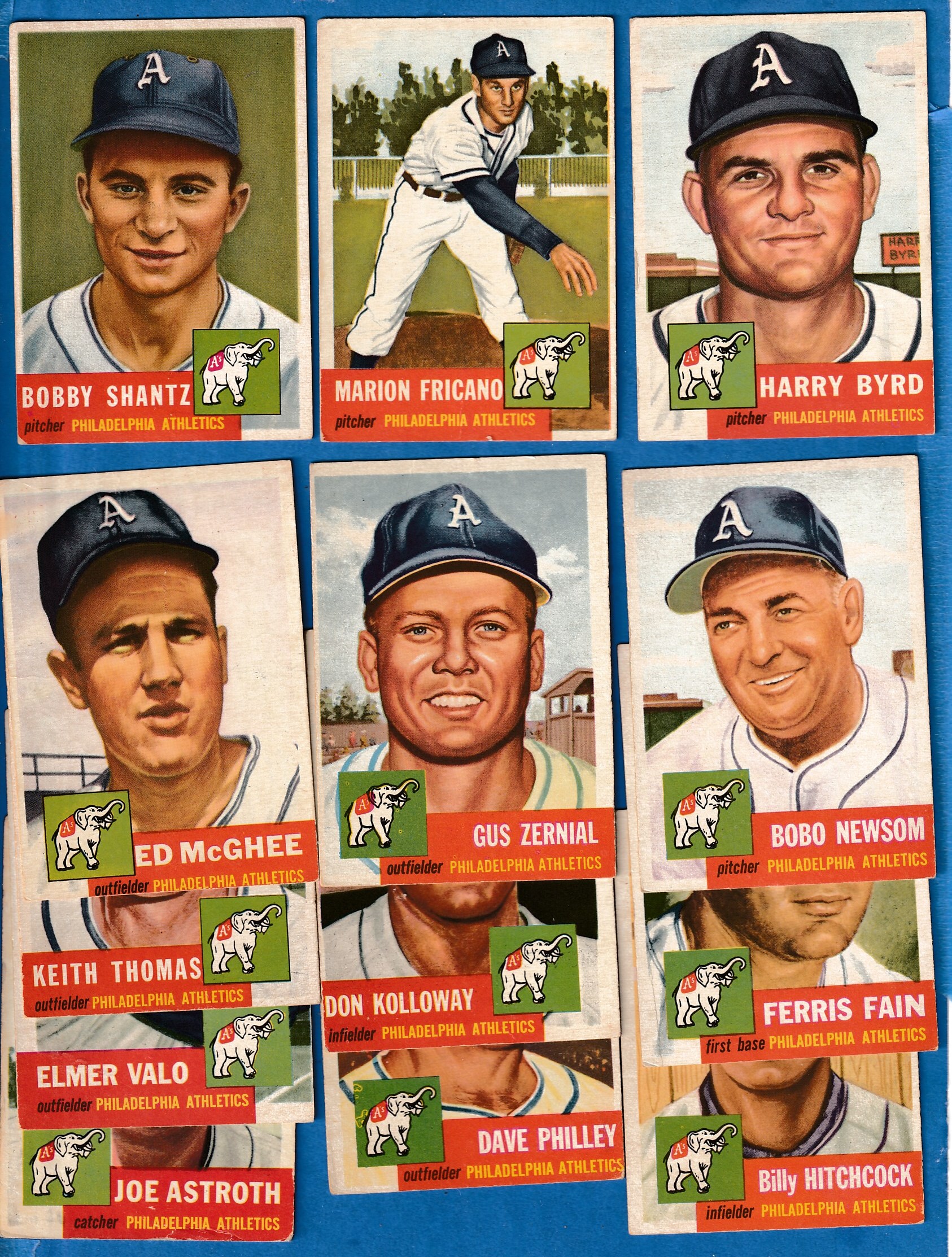 1953 Topps  - A's (Philadelphia) - Starter Team Set/Lot (14/18) Baseball cards value