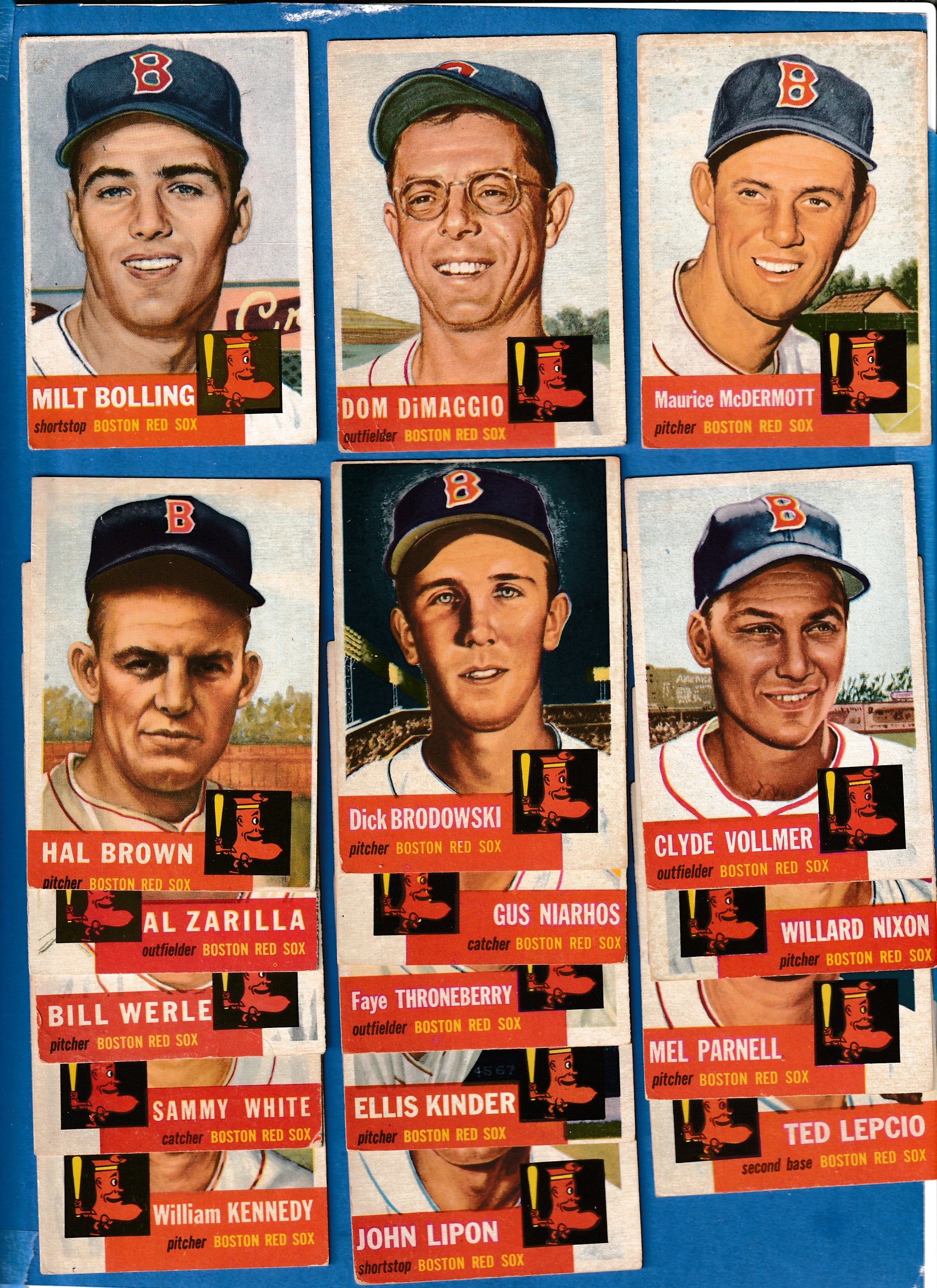 1953 Topps  - RED SOX - Starter Team Set (17 different) Baseball cards value