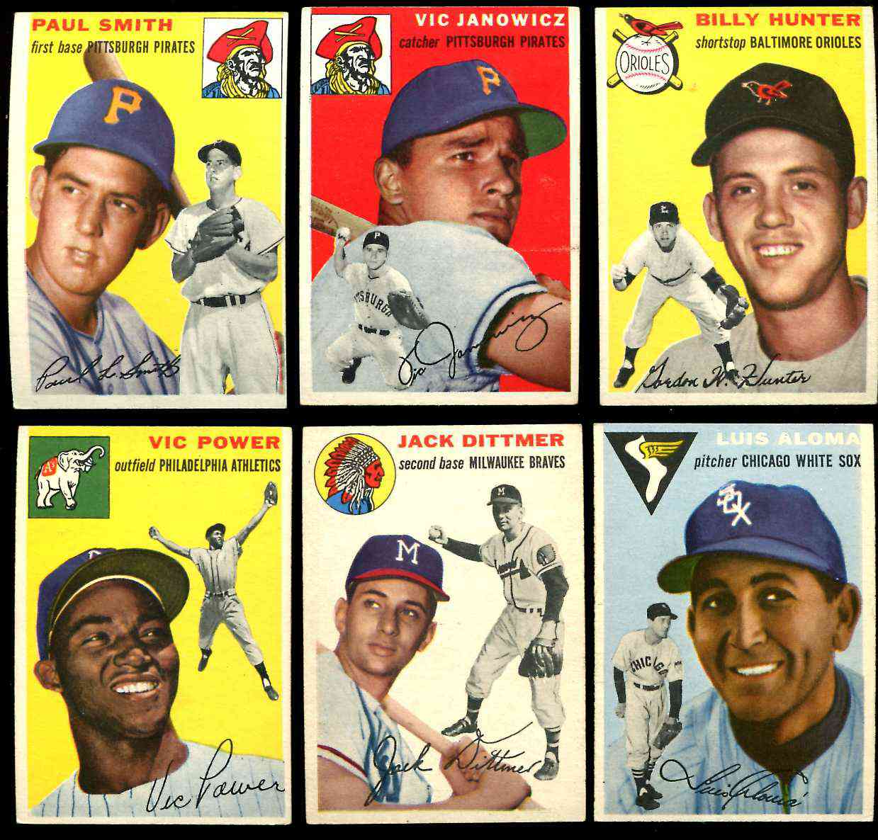 1954 Topps # 16 Vic Janowicz (Pirates) Baseball cards value