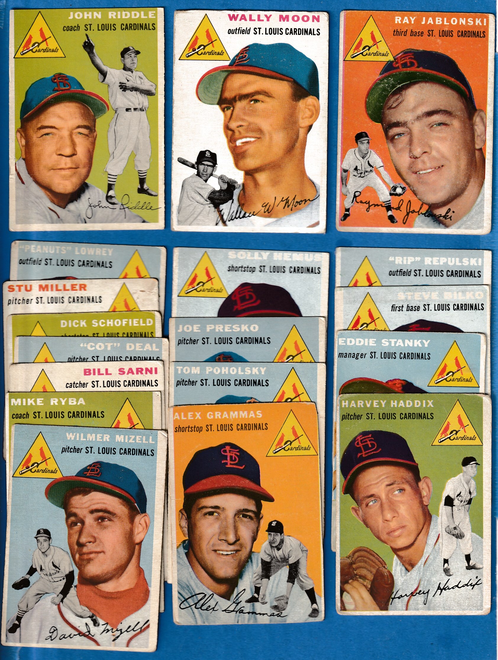 St. Louis Cardinals - 1954 Topps COMPLETE TEAM SET (18 cards)