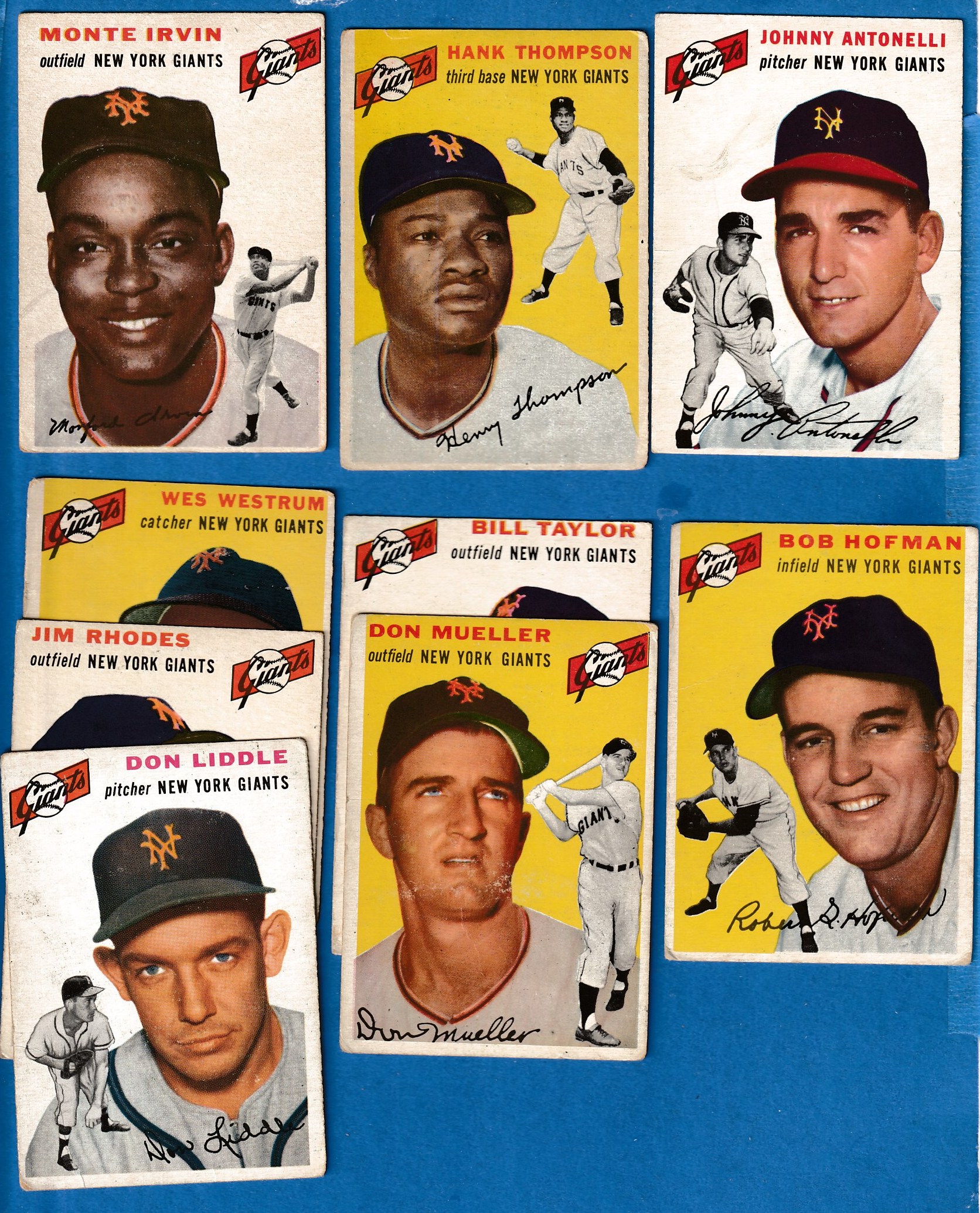  New York Giants - 1954 Topps Starter TEAM SET (9/13 cards) Baseball cards value