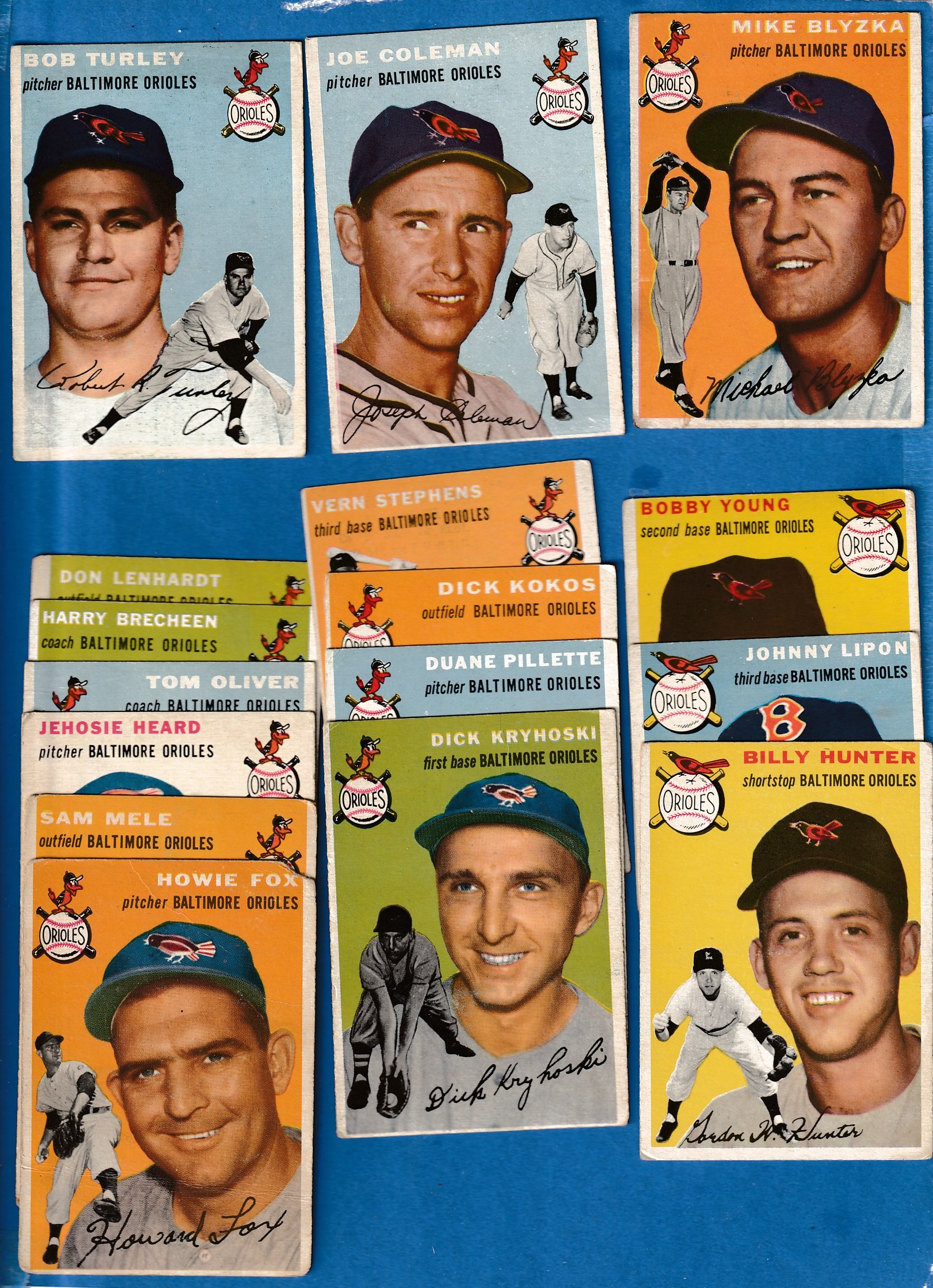  Baltimore Orioles - 1954 Topps Near Complete Team Set (14/15 cards) Baseball cards value